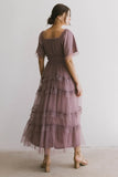 Eugena Ruffled Maxi Dress in Lavender FINAL SALE