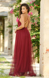 Sydney Maxi Dress Wine Tulle Dress