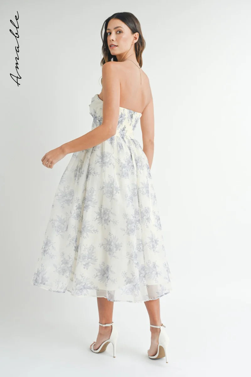 Ali Floral Strapless Dress