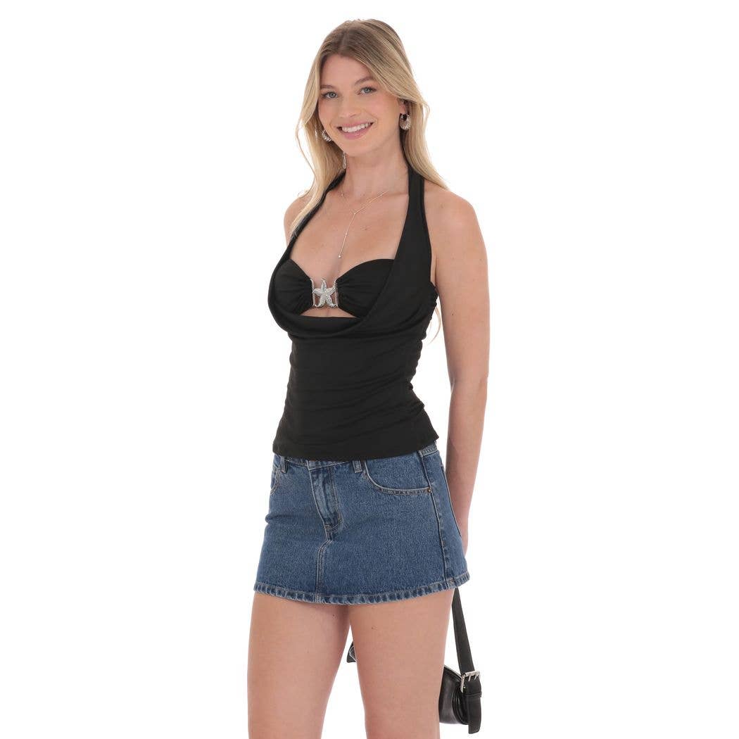 Lucy in The Sky Starfish Two Piece Top Set in Black