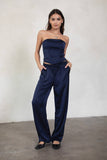 Julyana Stretch Satin Pants Set
