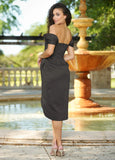 Cindi Corset Midi Dress Black