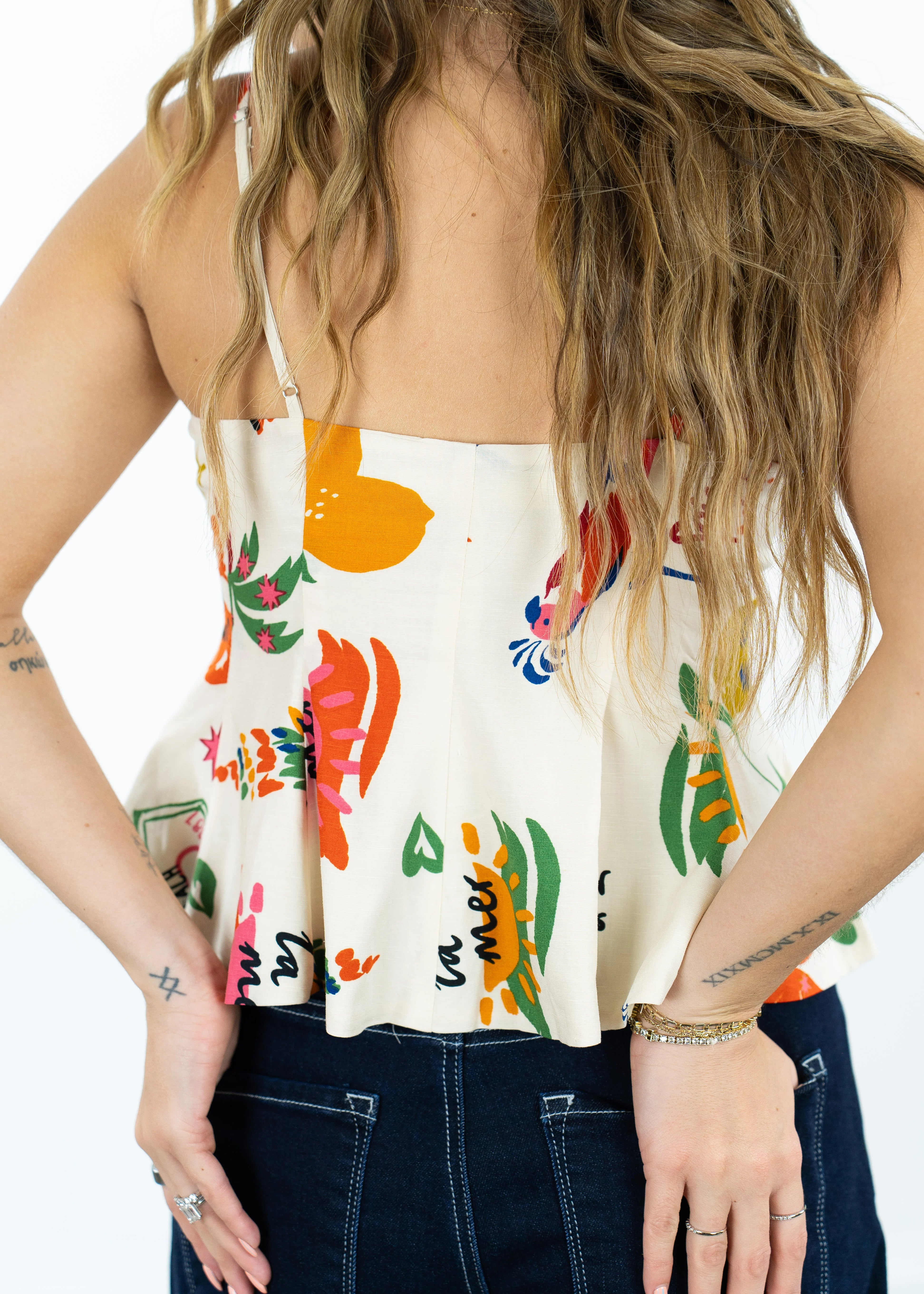 Alma Tie Front Top