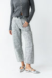 Paisley Printed Barrel Jeans