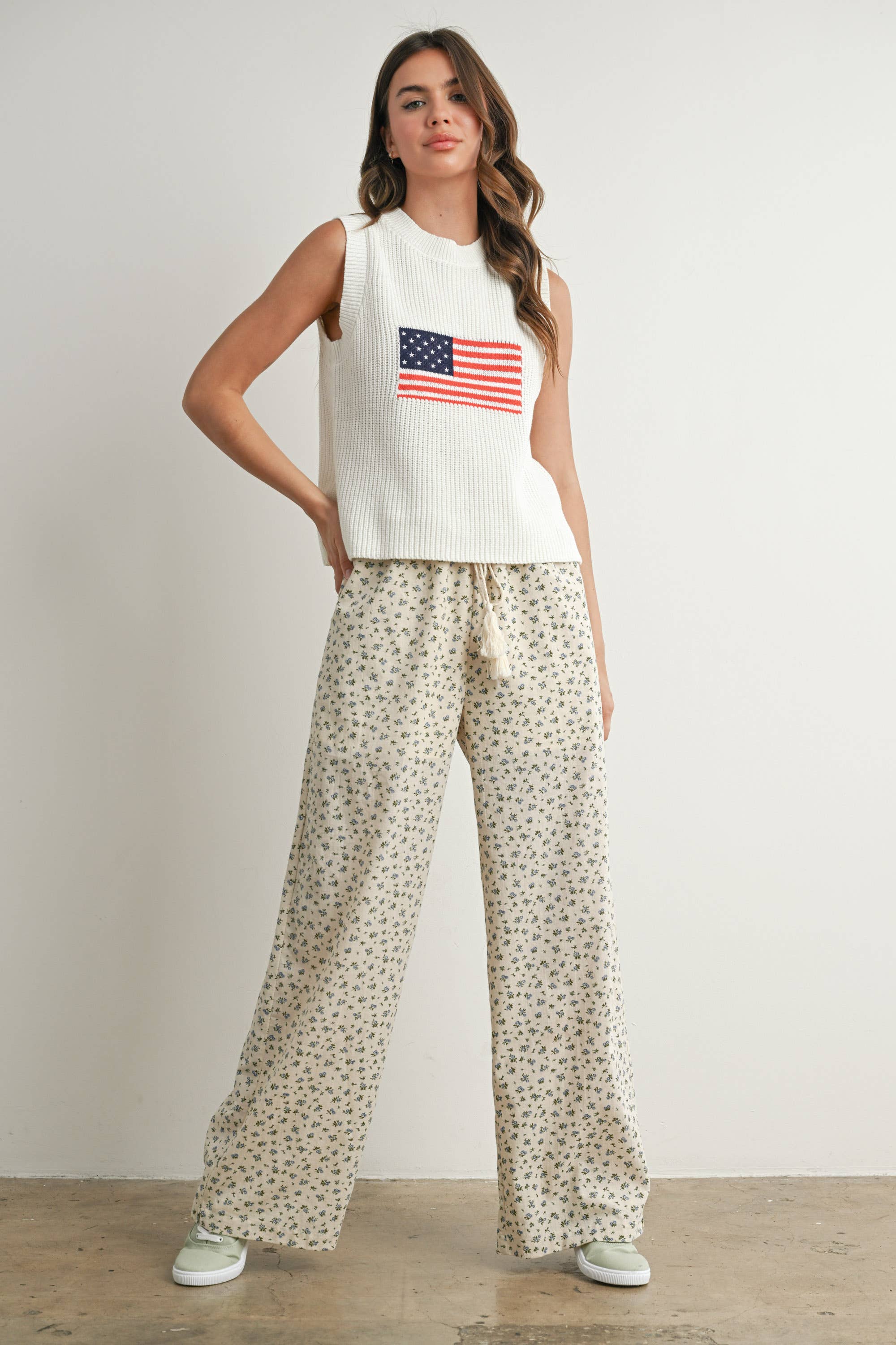 Finias Flag Print Sweater