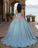 Simple Sequined Shimmer Party Dress with Train