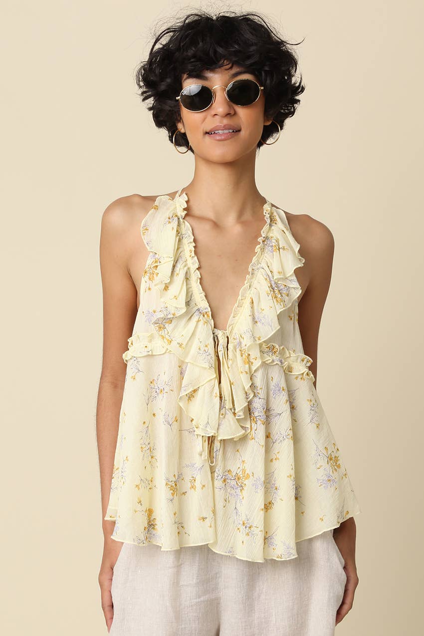 Addie Ruffle Halter Top
