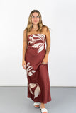Annabeth Midi Dress Red Floral