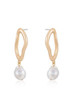 Open Circle Freshwater Pearl Earrings