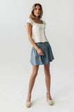 Tait Pleated Denim Mini Skirt