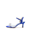 Pearl Open Toe Buckle Strap Chunky Heels