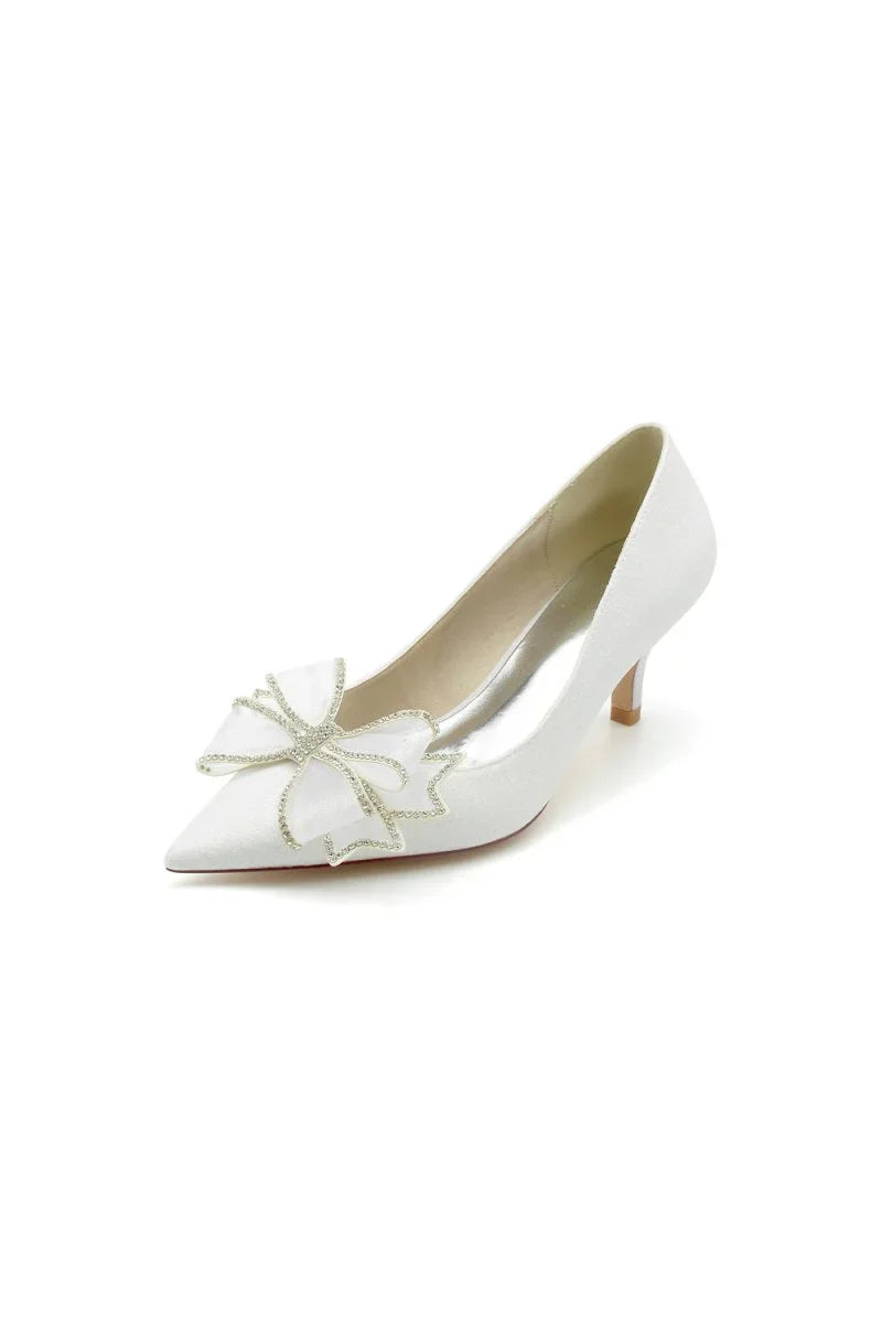 Crystal Stiletto Heel Wedding Shoes with Bow