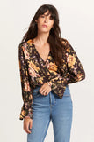 Peyton Floral Button L S Top