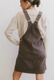 Britt Overall Dress in Brown FINAL SALE