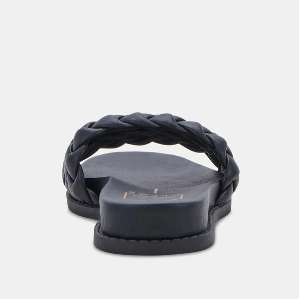 Grazie Woven Slide Sandal in Black