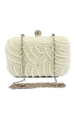 Amazing Pearl With Crystal Rhinestone Chain Clutches