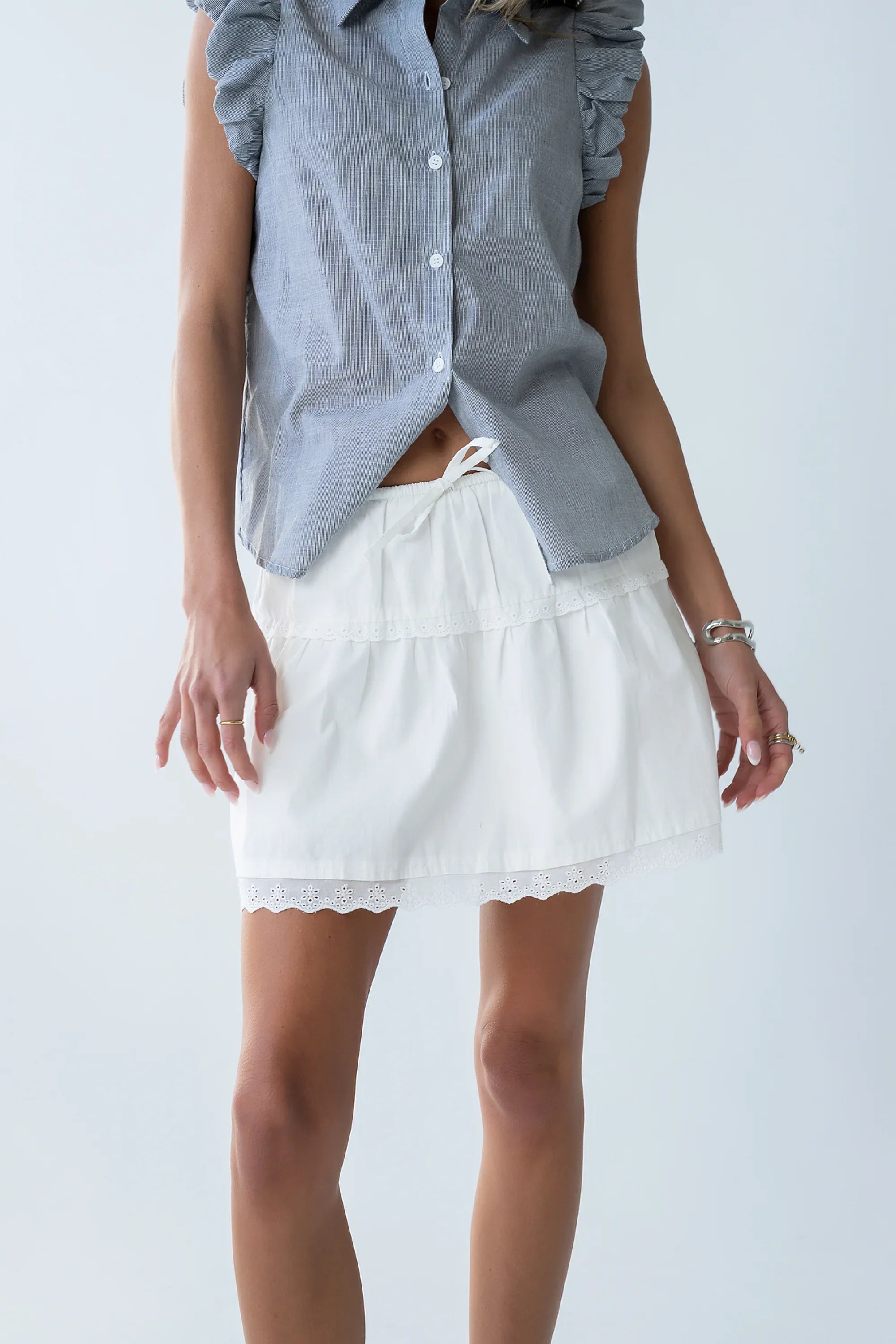 Brandi Embroidered Mini Skirt