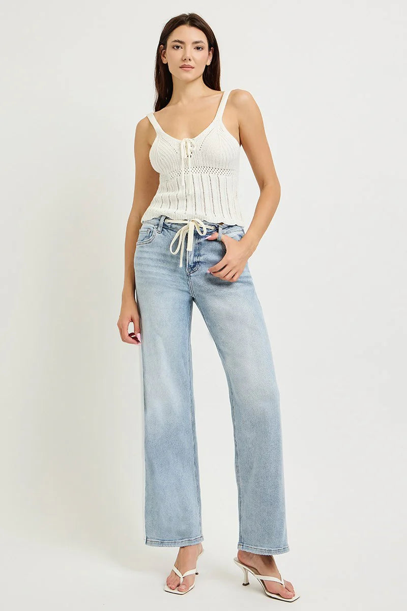 Fern Side Contrast Baggy Jean