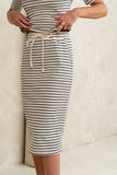 Niya Striped Midi Skirt in Black FINAL SALE