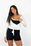 Quinn Contrast Top Black