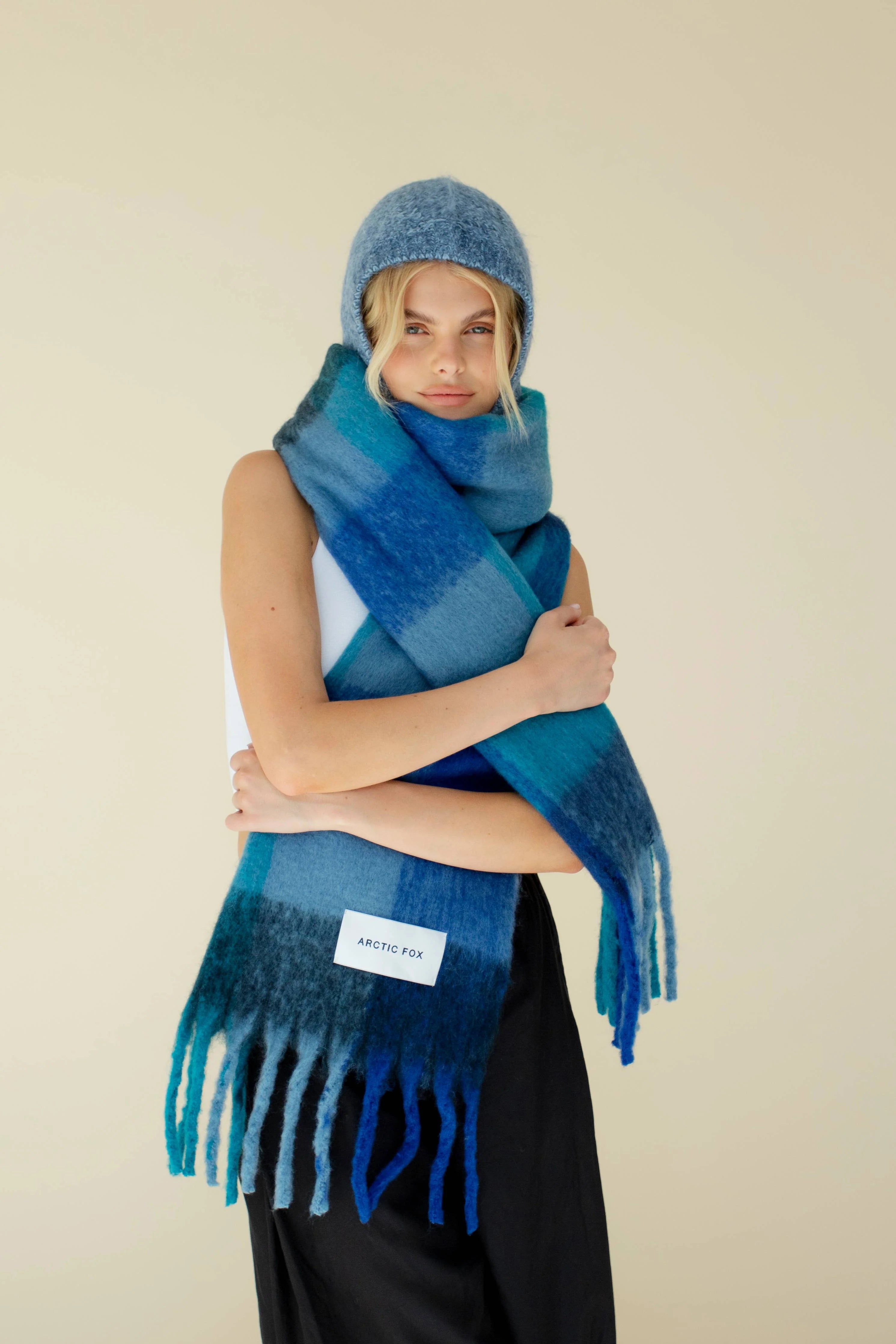 The Reykjavik Scarf Blue Check
