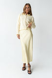 Tory Satin Maxi Skirt in Yellow