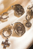 LUV AJ Rosette Coil Charm Hoops