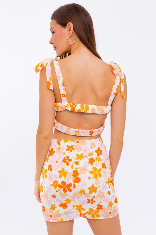 Kelley Floral Tie Shoulder Tank
