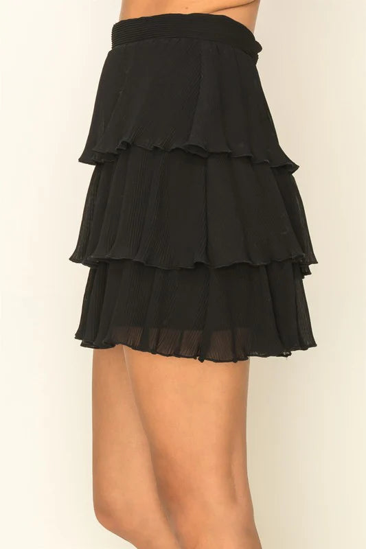 Frannie Pleated Tiered Skirt