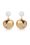 Large Pebble and Pearl Dangle Earrings
