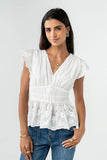 Kadie Embroidered Blouse in White