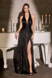 Brigid Gown Shimmer Chiffon Halter Dress