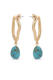 Open Circle Turquoise Dangle Earrings