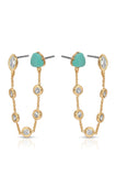 Double Piercing Turquoise Earrings