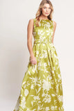 LIME FLORAL MAXI DRESS