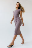 Ivy Fitted Midi Dress in Plum FINAL SALE