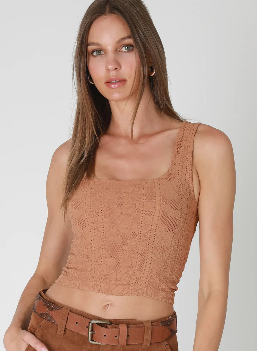 Stacie Double Lace Square Crop Tank