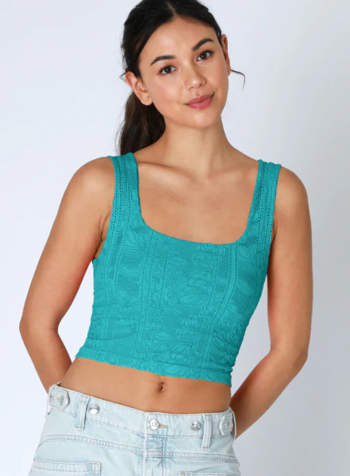Stacie Double Lace Square Crop Tank