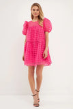 Karol Checkered Sheer Dress