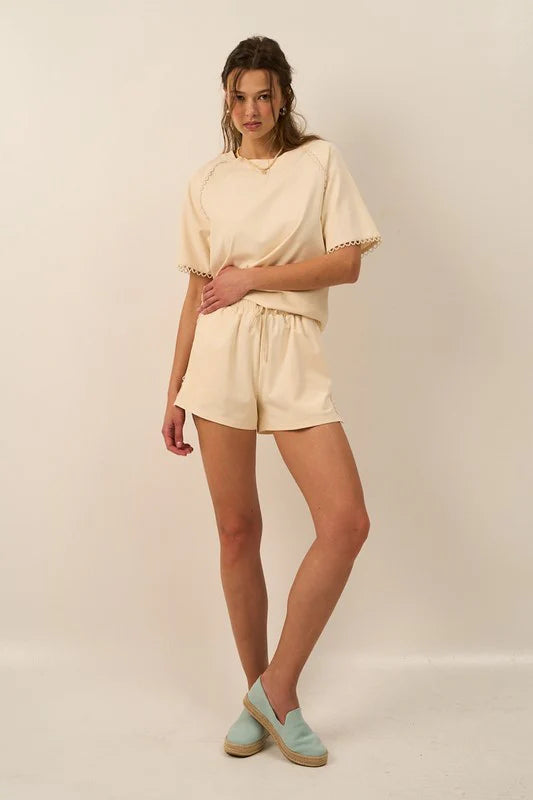 Andrea Scallop Trim Top