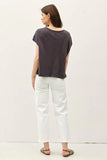 Zia Exposed Seam Top