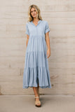 Amanda Tiered Dress in Blue FINAL SALE