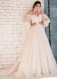 Pink Bohemian Unique Sweetheart Long Sleeve Wedding Dresses