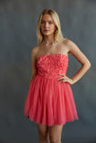 Grace Floral Applique Tulle Babydoll Mini Dress