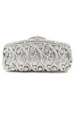 Silver Rhinestones Chain Square Party Handbag