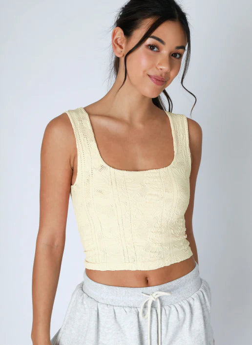 Stacie Double Lace Square Crop Tank