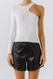 Rhea One Shoulder Ribbed Top