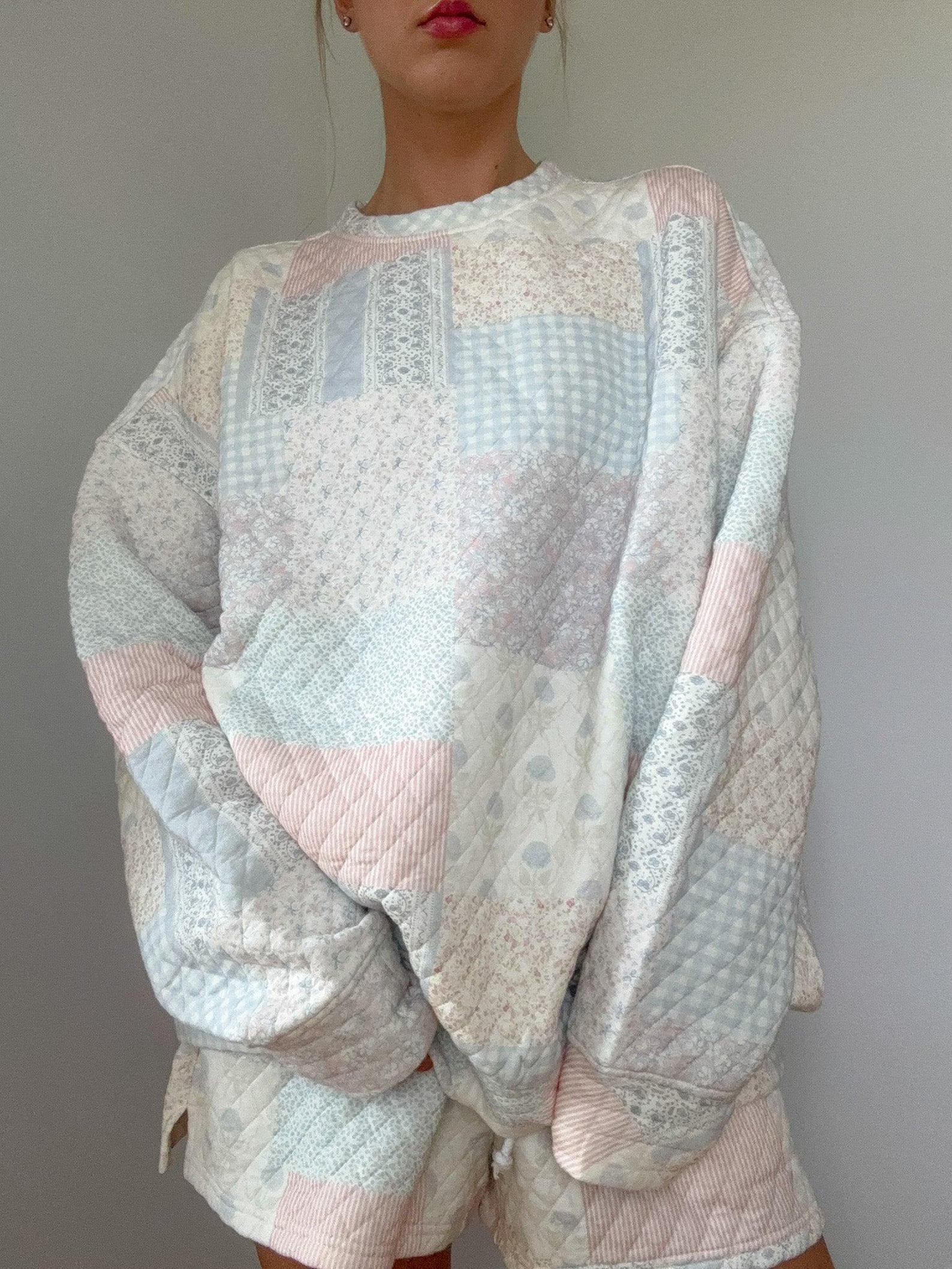 Shades Of Blue Quilted Pastel Shorts