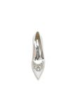 Sparkle Pointed Toe Glitter Chunky Heels With Rhinestone