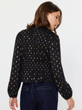 Maddy Metallic Foil Dot Peplum Top